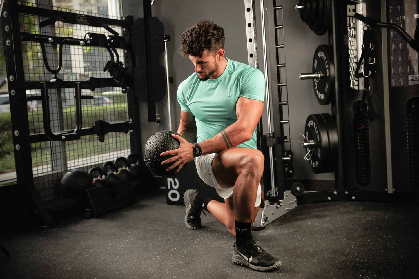 Rotation Exercise with a Slam Ball at Safe Fit in Dubai