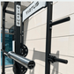 A close up of the VIRTUS Squat Rack and Barbell